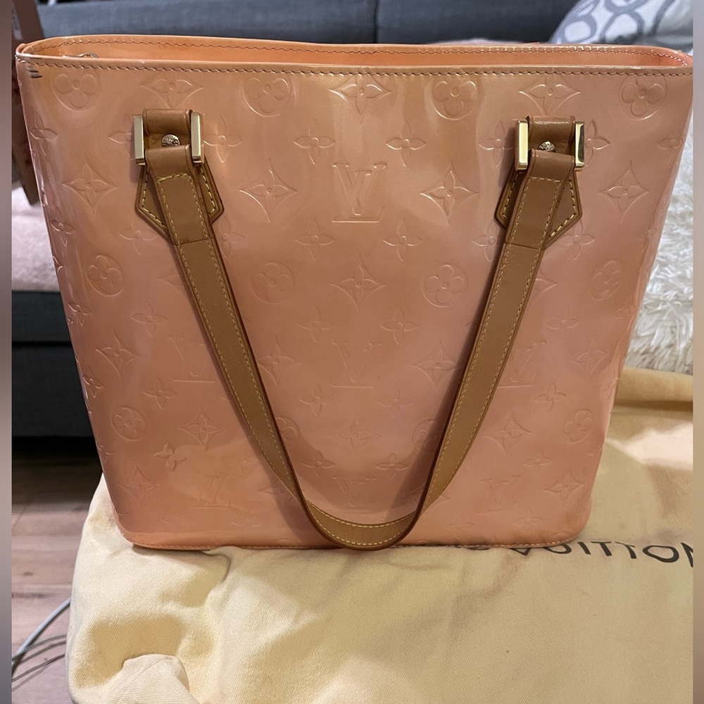 🔥FLASH SALE🔥Auth LOUIS VUITTON Vernis Houston Shoulder Bag in Marshmallow Pink